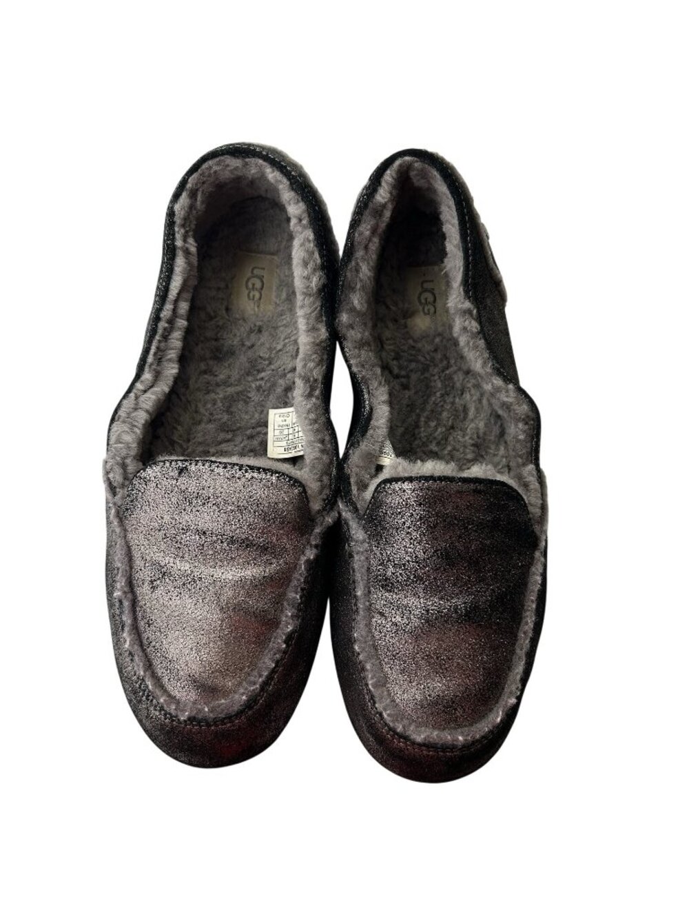 UGG Hailey Metallic Women's Loafer Slippers Size 9 Suede Sheepskin Shoes NEW